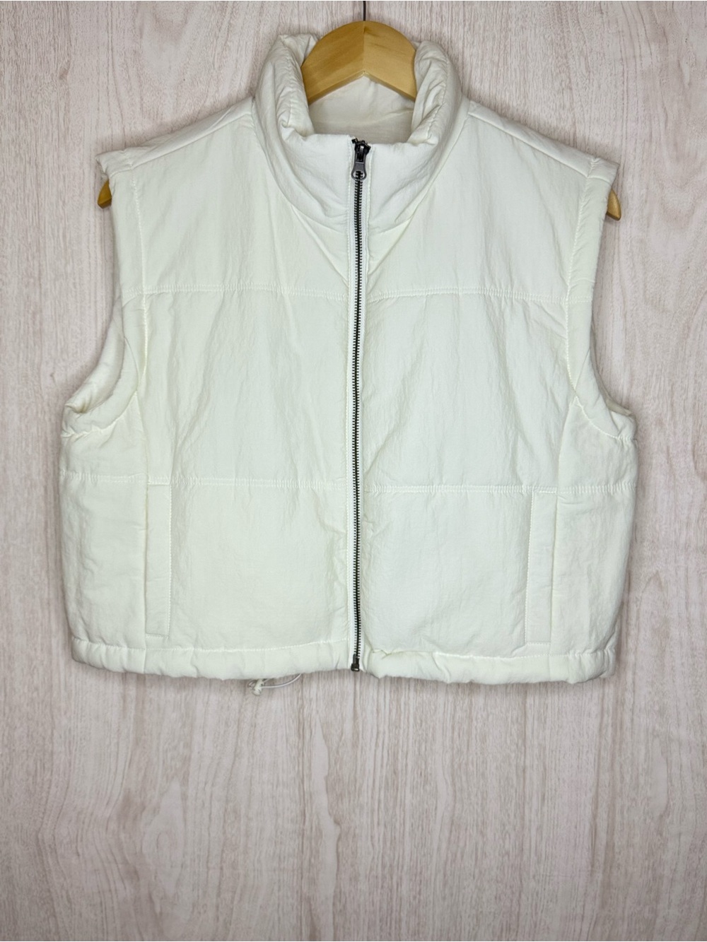 Thread & Supply Cream Quilted Puffer Vest